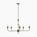 Gabby brass candle chandelier front view studio photograph
