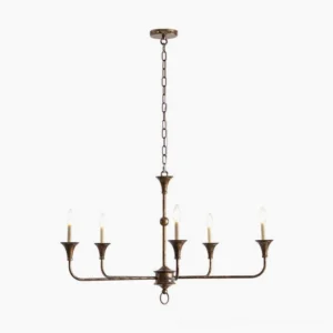 Gabby brass candle chandelier front view studio photograph