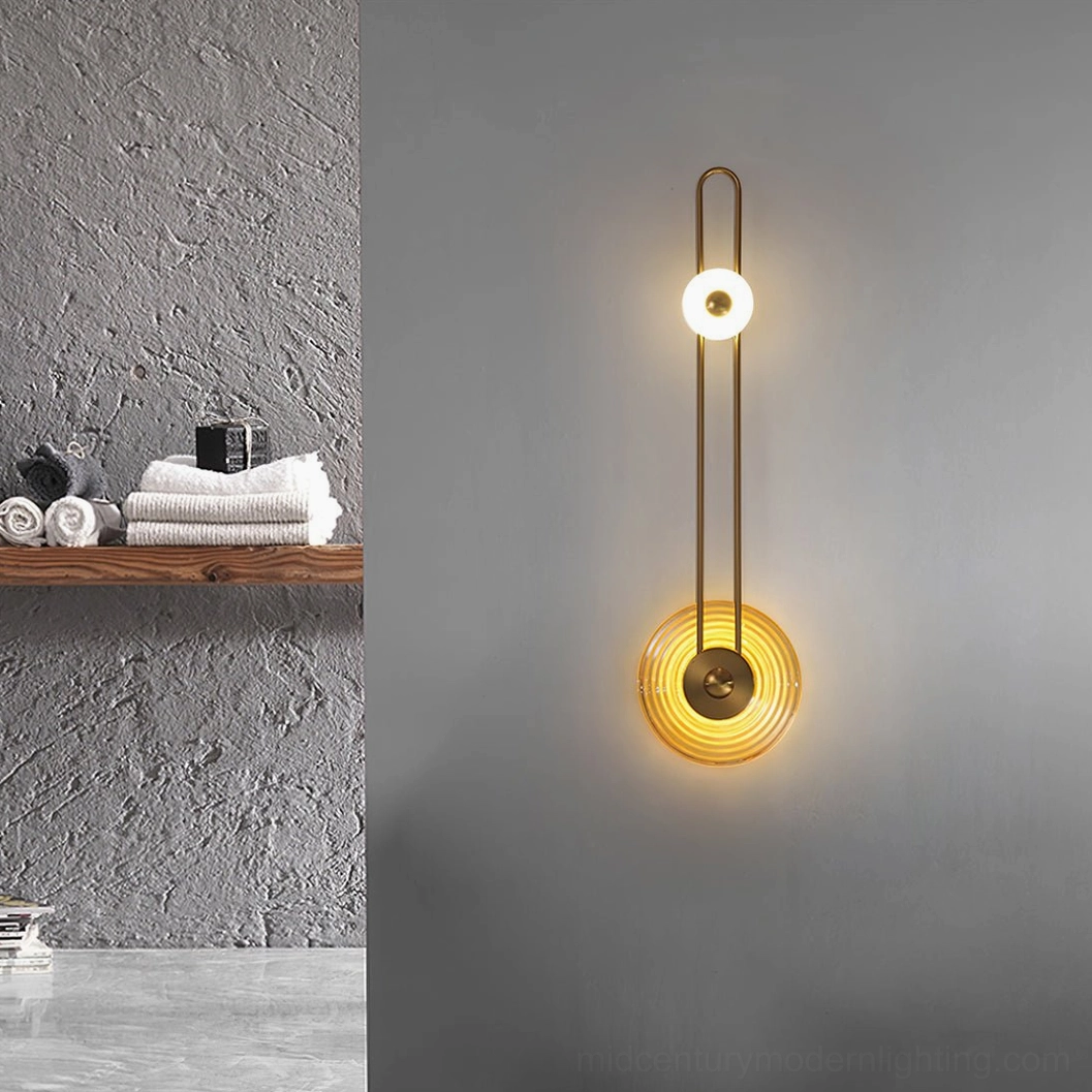 Gaia wall sconce copper brass finish luxury interior design accent