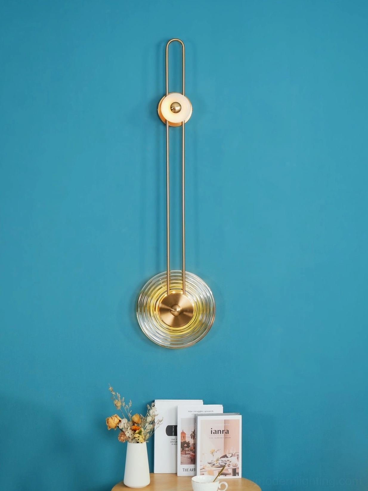 Gaia geometric wall sconce architectural sculptural lighting detail