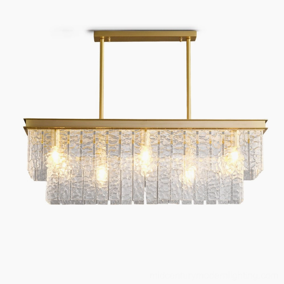 Gaia tiered glass chandelier statement piece for luxury home lighting and sophisticated interior design