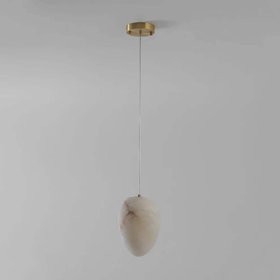 Galet Model B tall vertical alabaster pendant elongated silhouette
