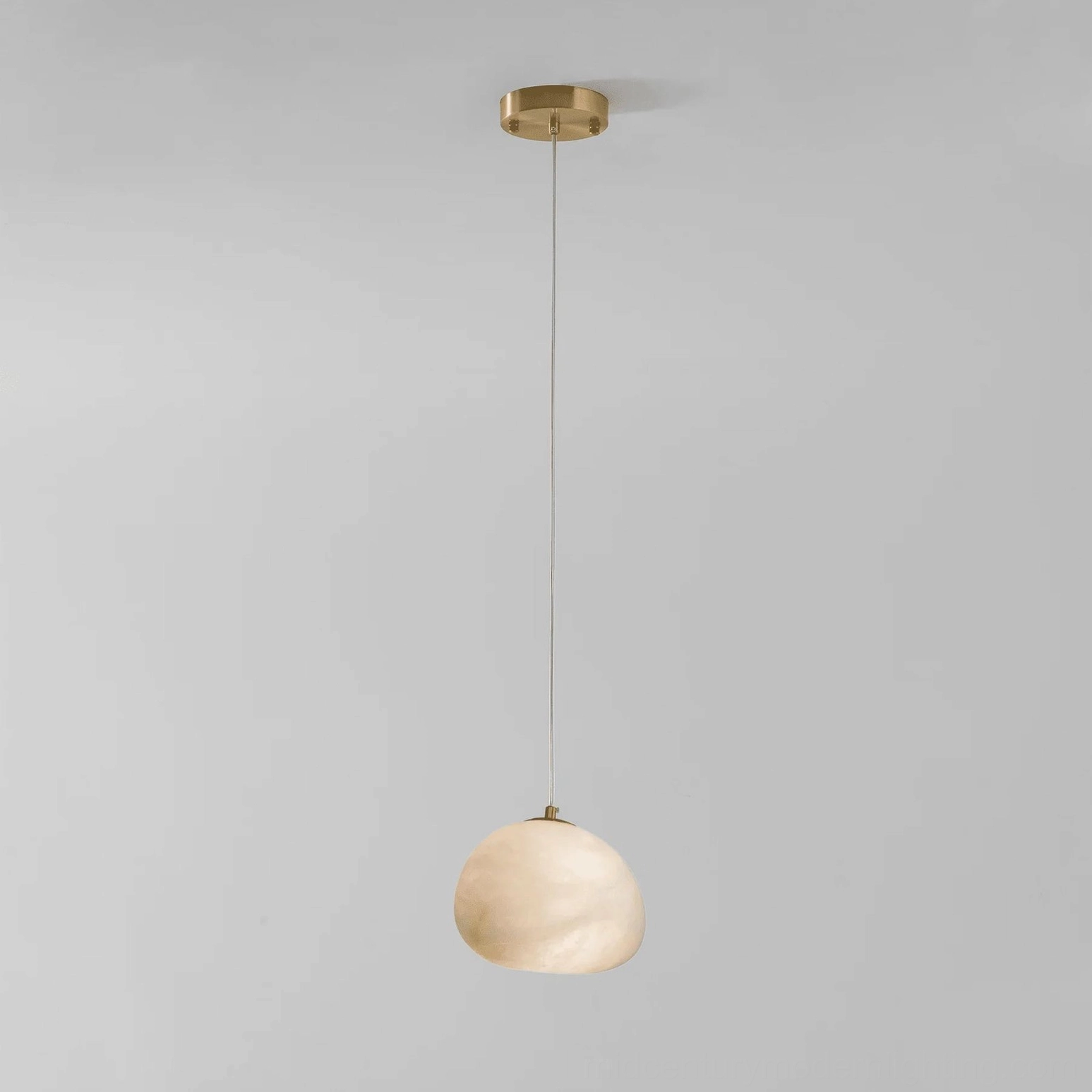 Galet Model D asymmetric irregular pebble alabaster pendant form