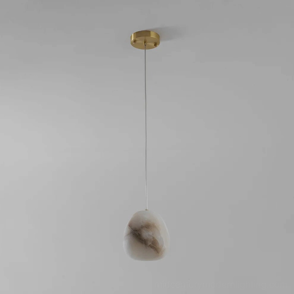 Galet Model E compact alabaster pendant small intimate form