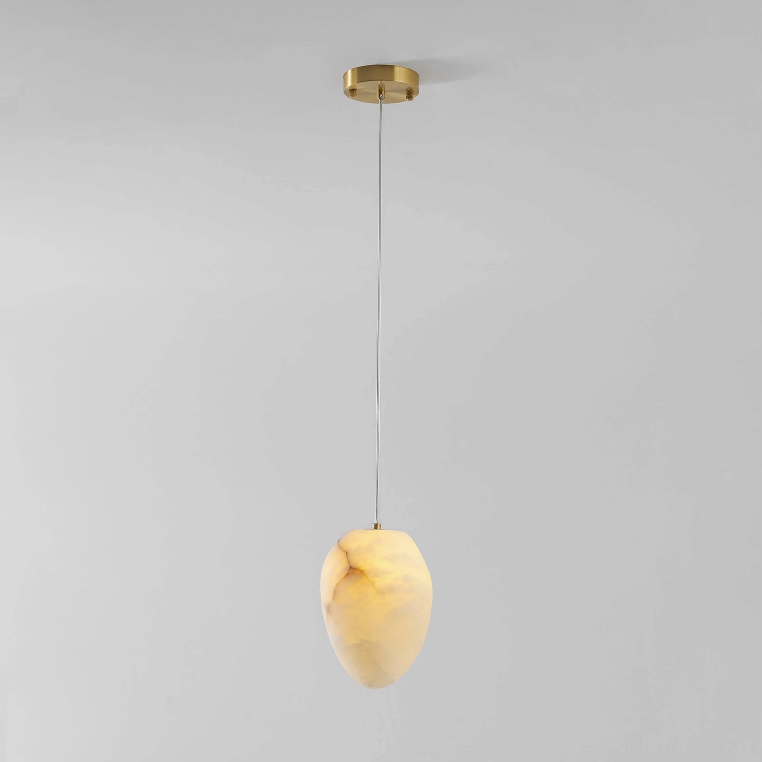 Galet alabaster pendant Spanish natural stone material source