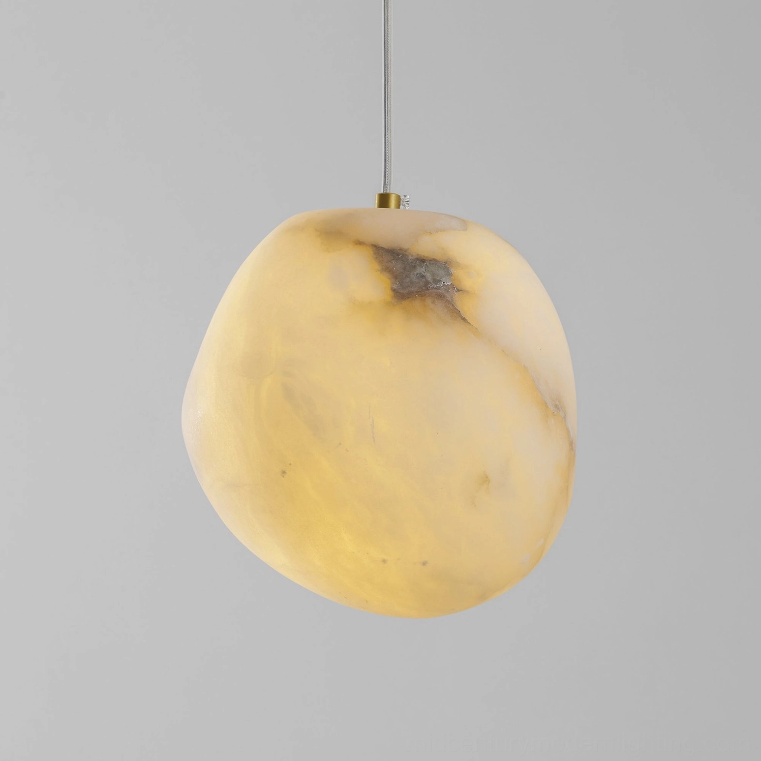 Galet alabaster pendant three-quarter view showing organic stone texture