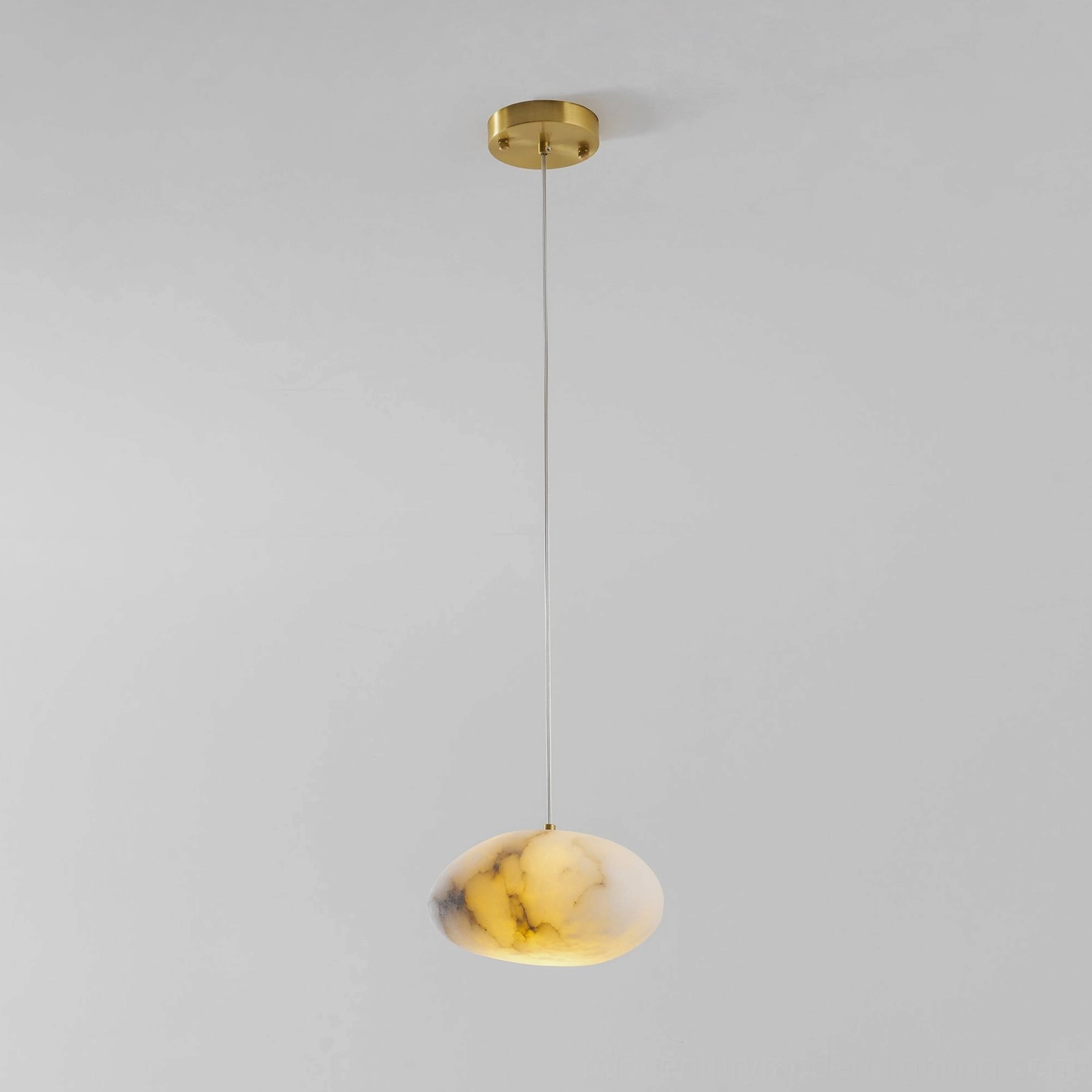 Galet alabaster pendant unique piece one-of-a-kind stone veining