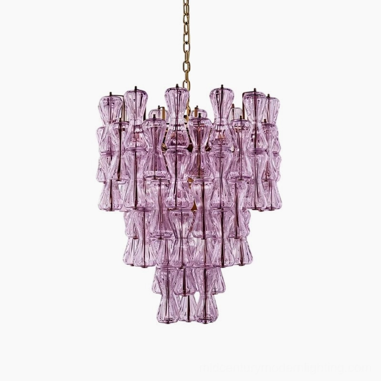 Garrick Hourglass Chandelier green glass variant contemporary mid-century design