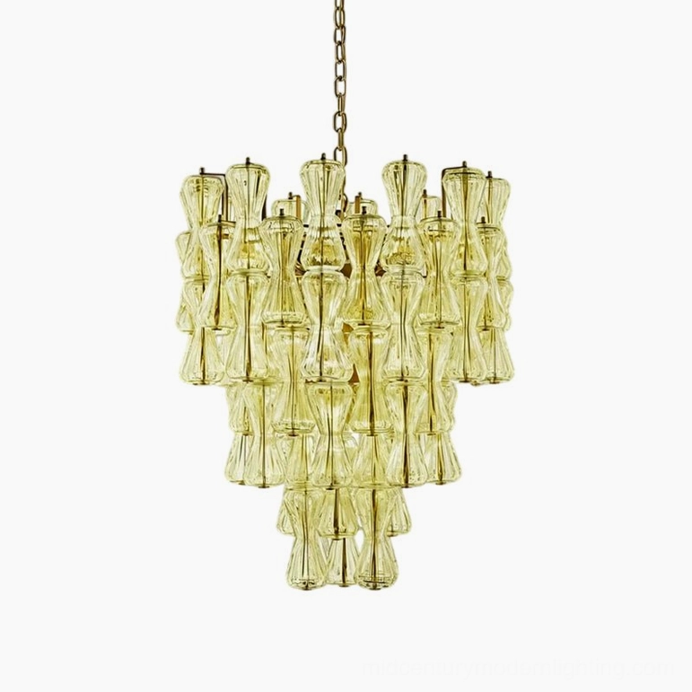 Garrick Hourglass Chandelier green glass variant hourglass shaped luxury lighting
