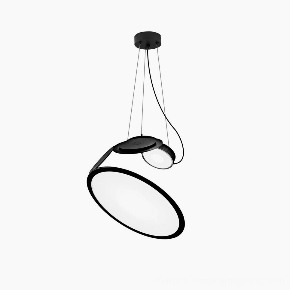 Cut pendant lamp geometric laser-cut aluminum minimalist design overhead view