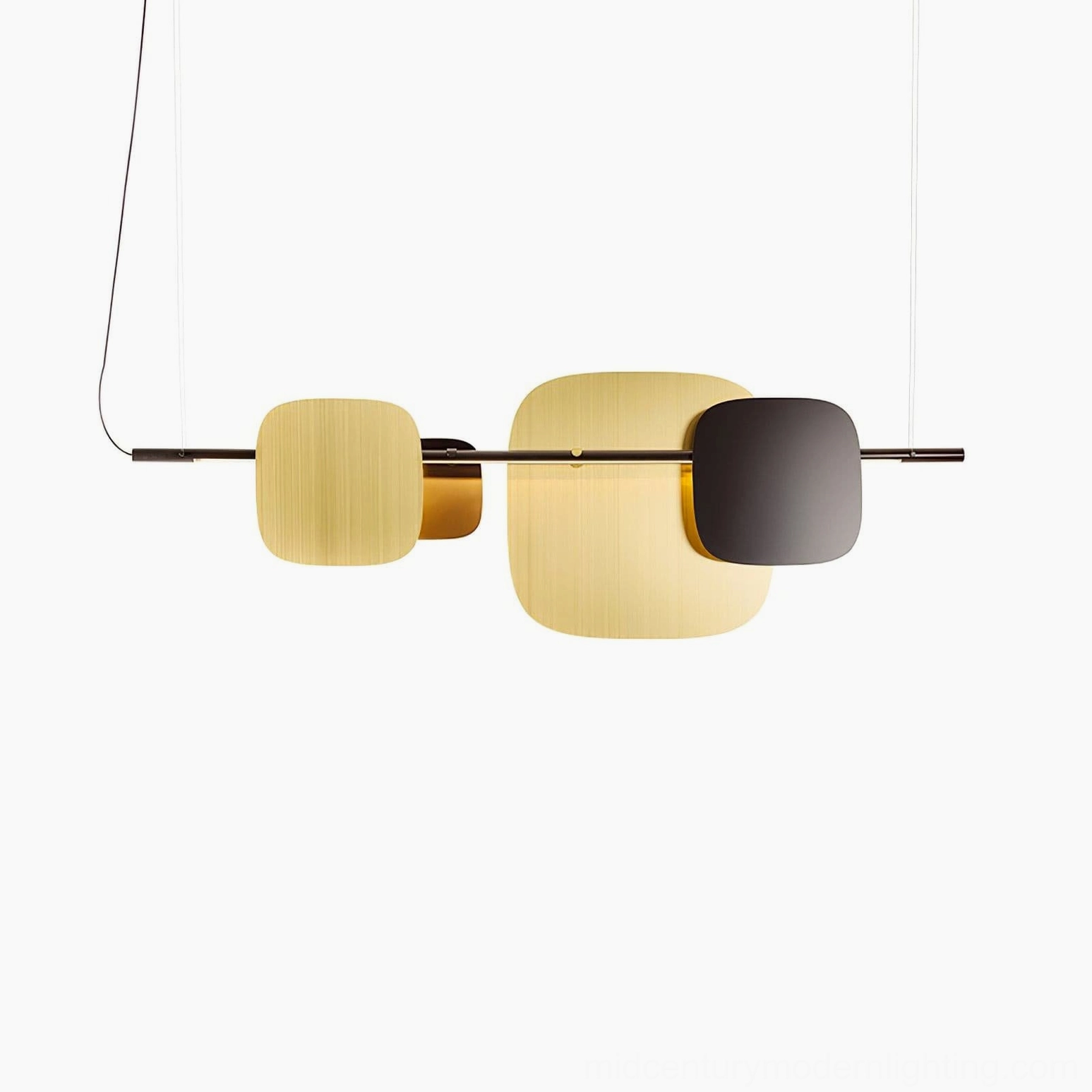 Contemporary geometric rounded square pendant light with integrated LED for modern home interior design