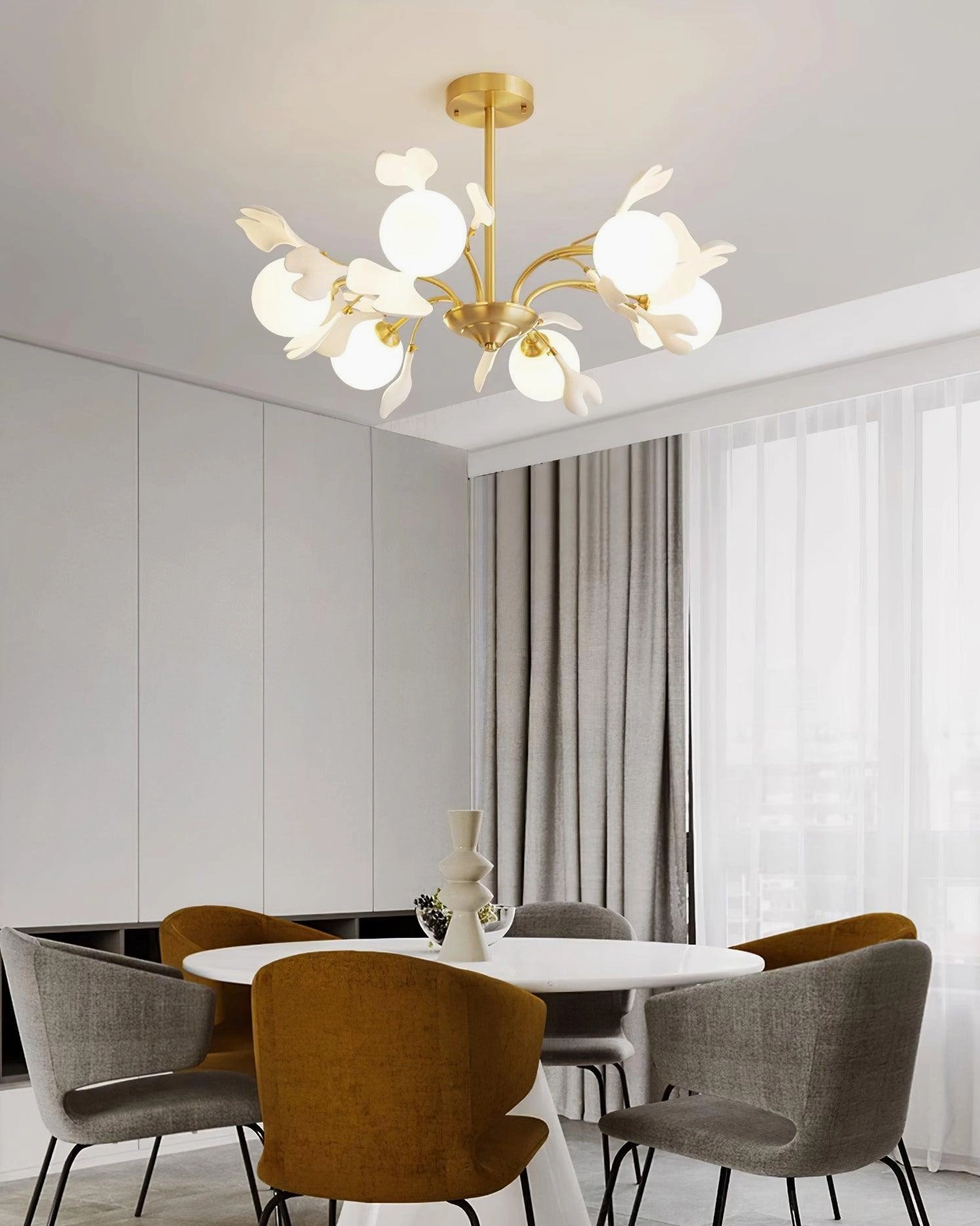 Gingko chandelier twelve-head grand statement largest configuration