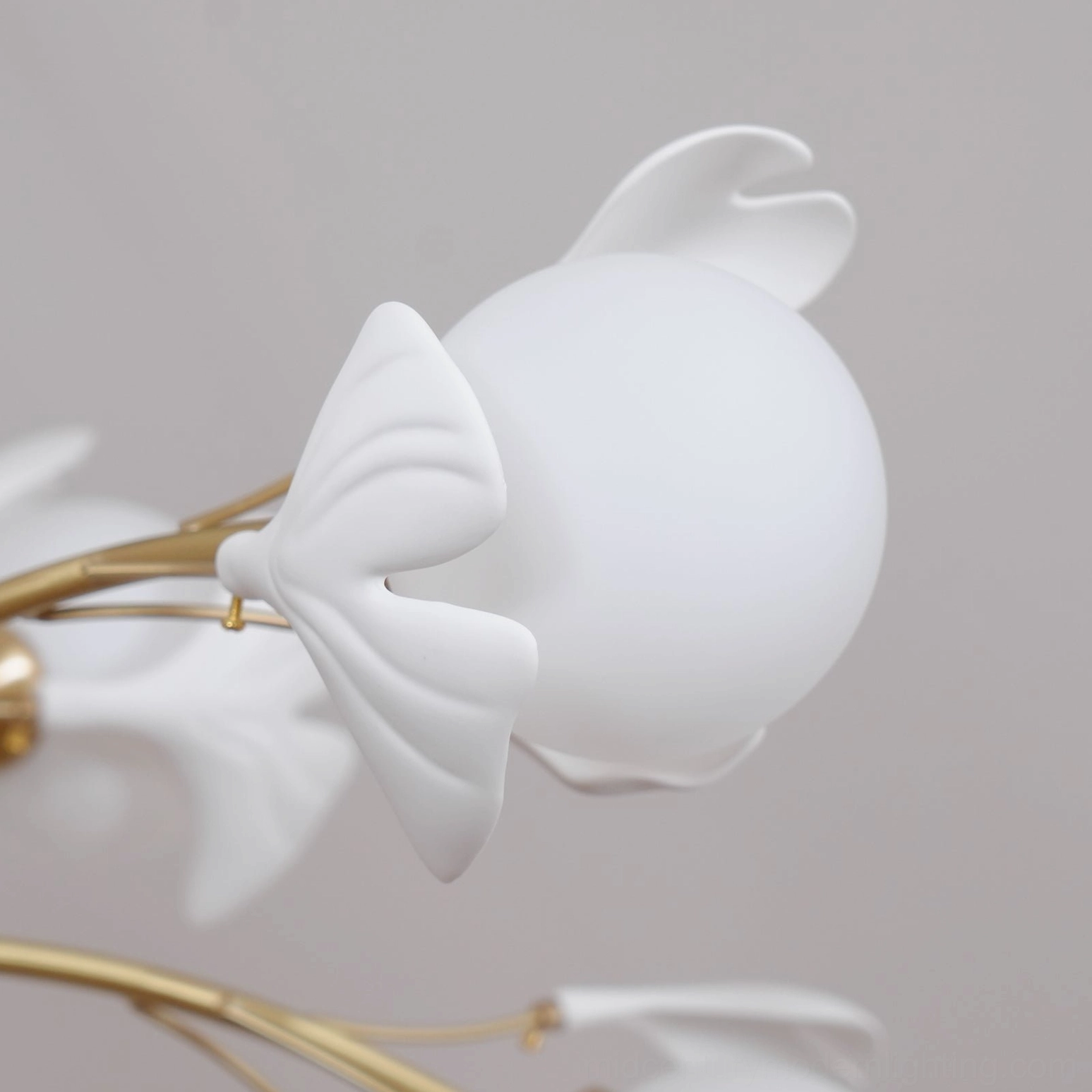 Six-head gingko chandelier configuration technical product view