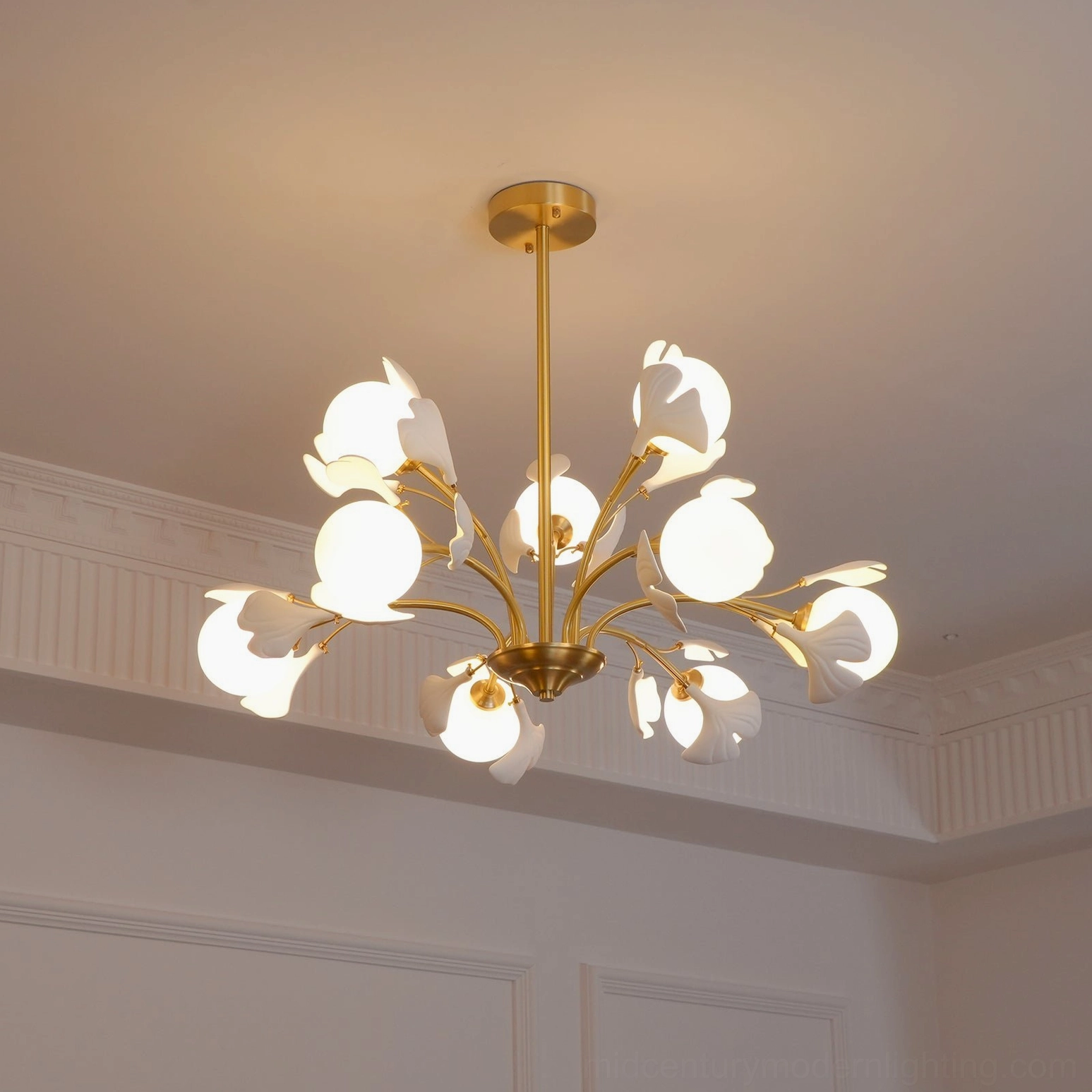 Gingko chandelier eight-head configuration product photography studio setting