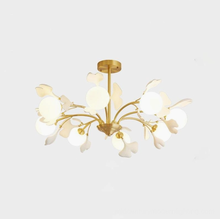 Gingko chandelier eight-head standard dining room configuration lighting