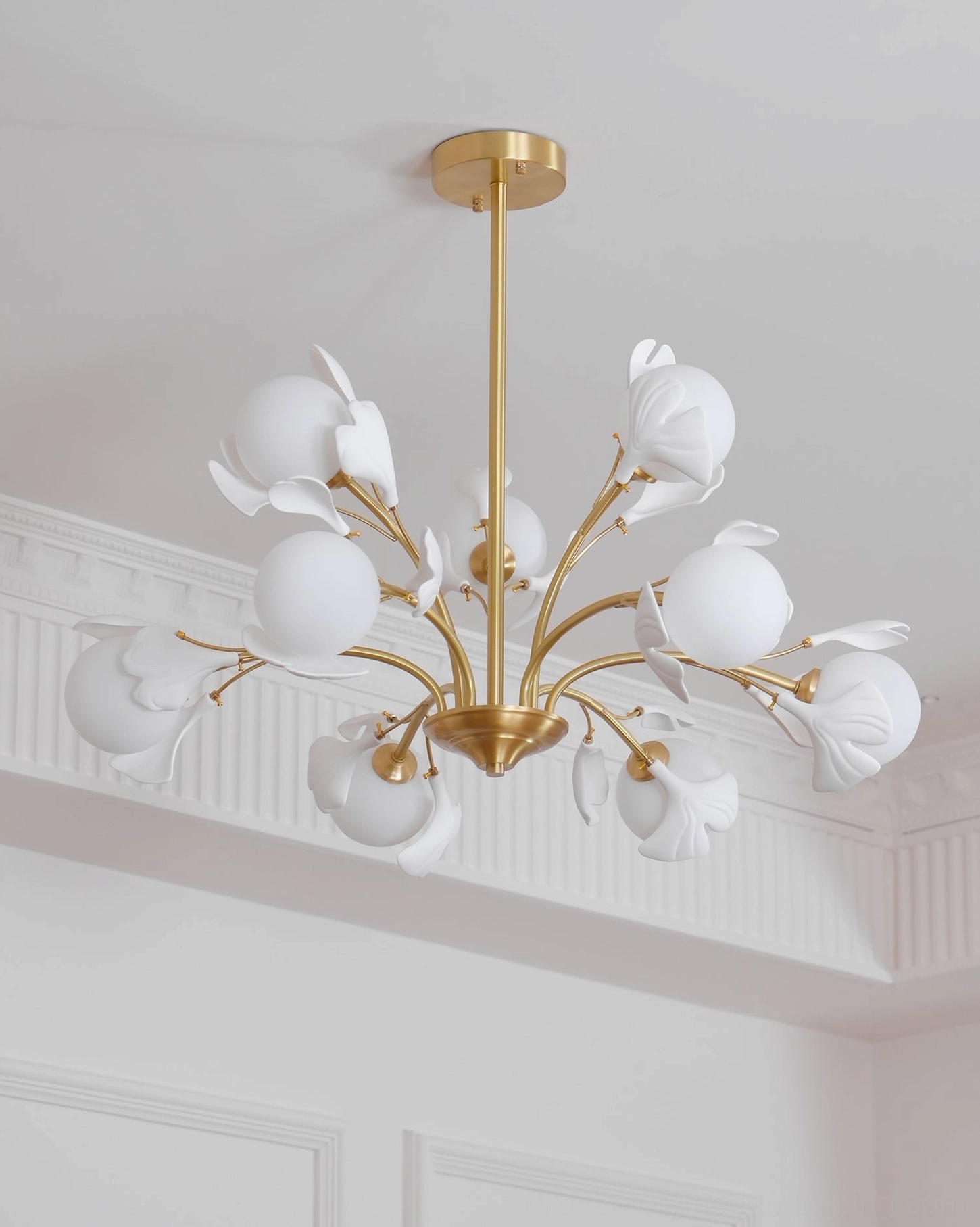 Gingko chandelier architectural hanging installation technical drawing