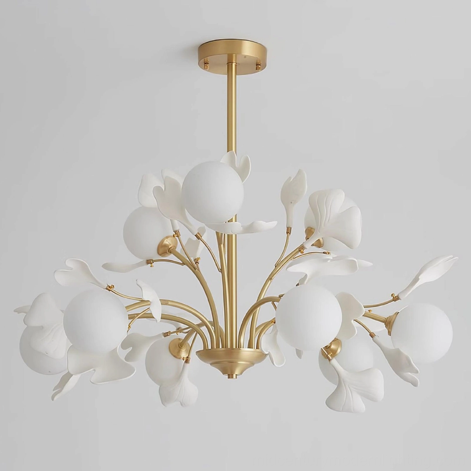 Gingko chandelier contemporary dining installation formal table setting