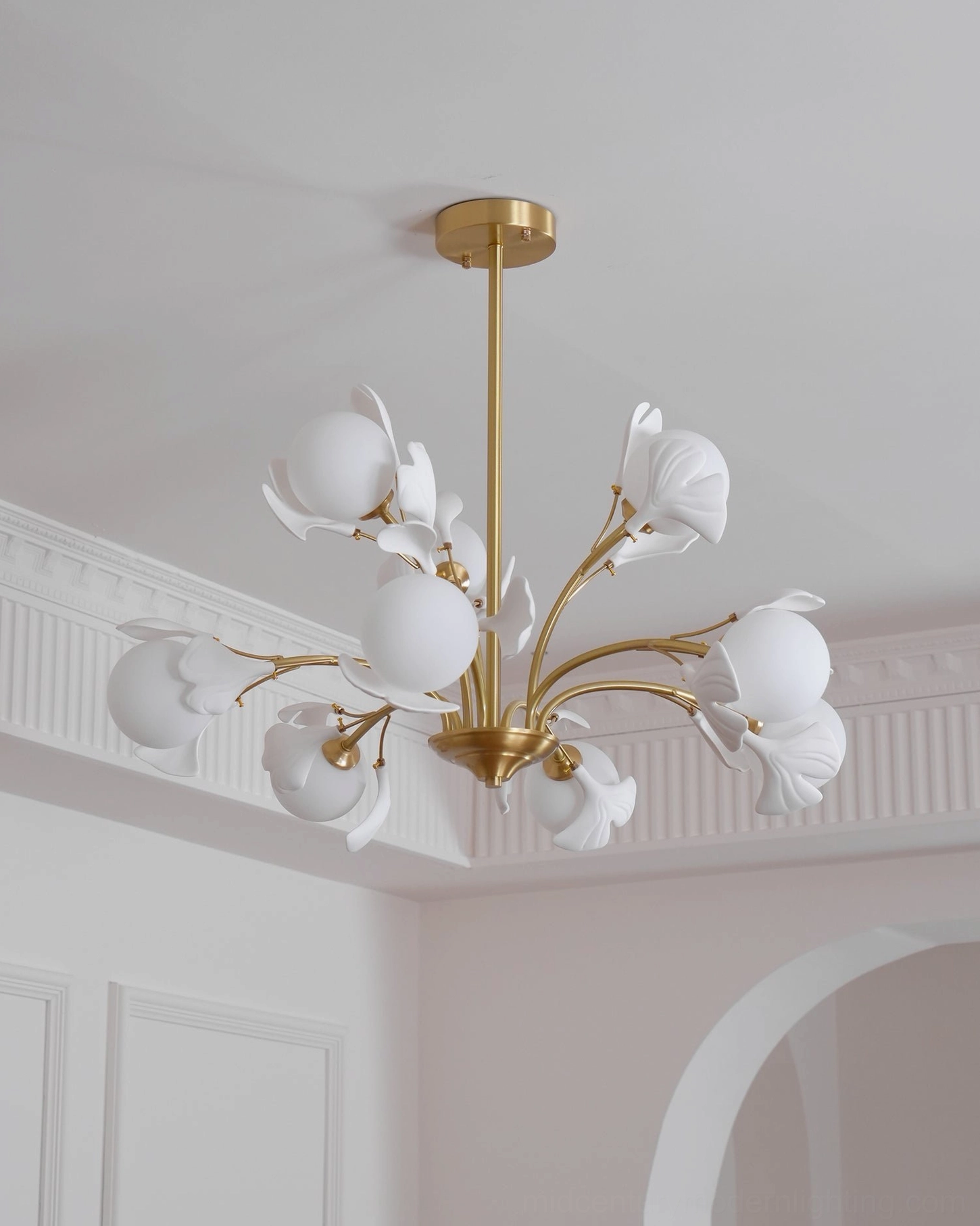 Gingko chandelier dimensional scale reference product overview