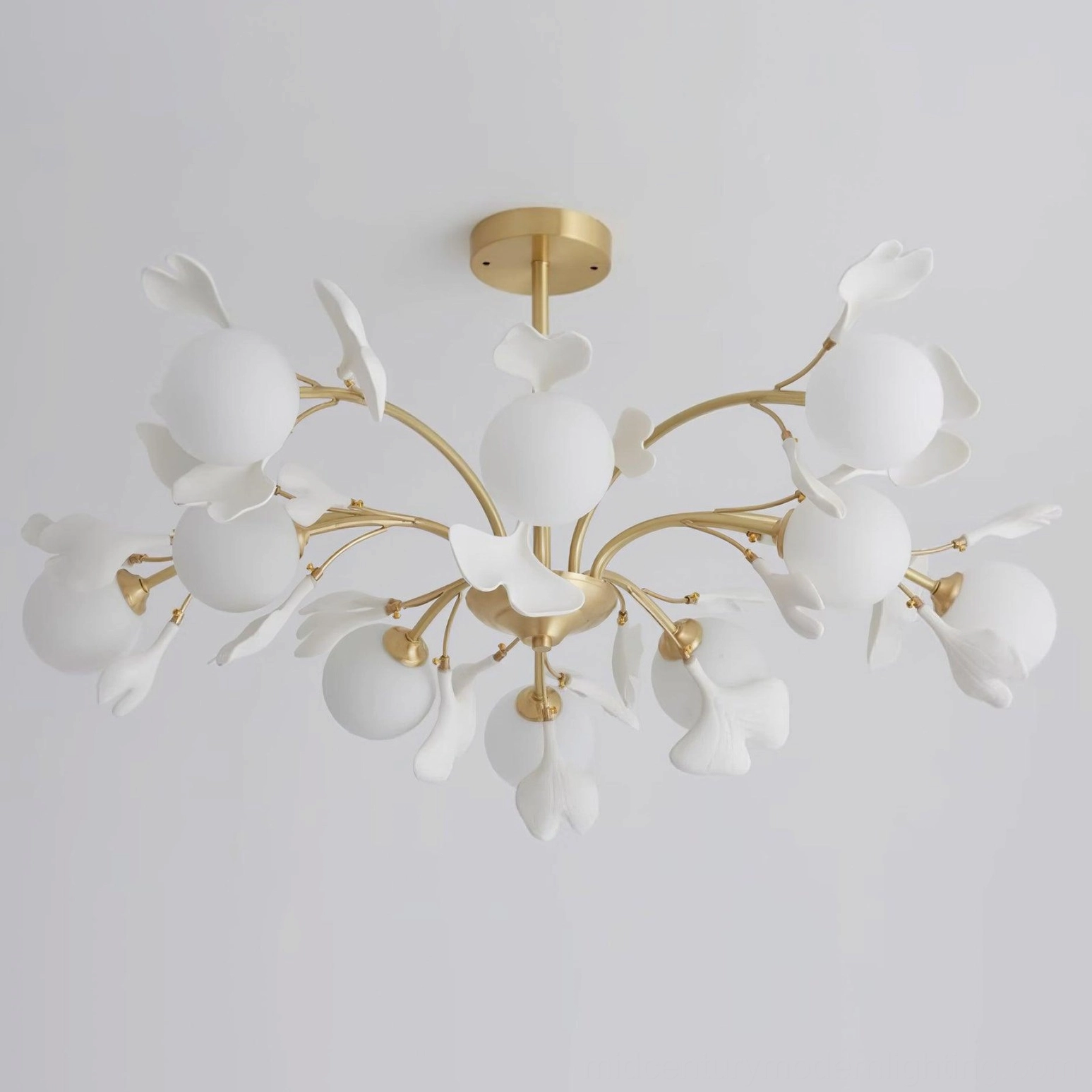 Gingko chandelier modern luxury lighting fixture sculptural statement piece