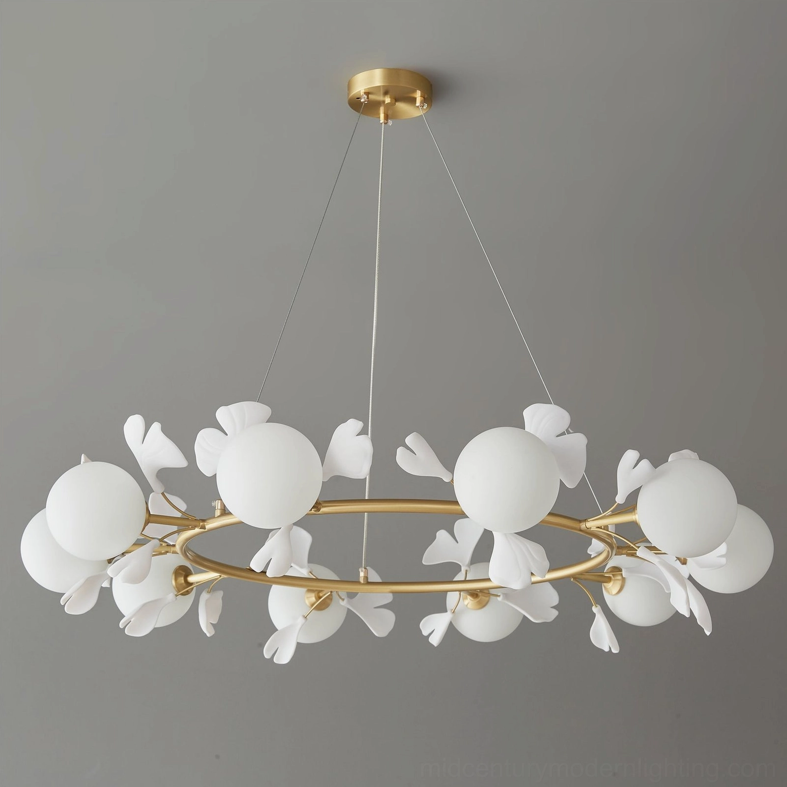 Ginkgo leaf chandelier architectural detail modern design elements