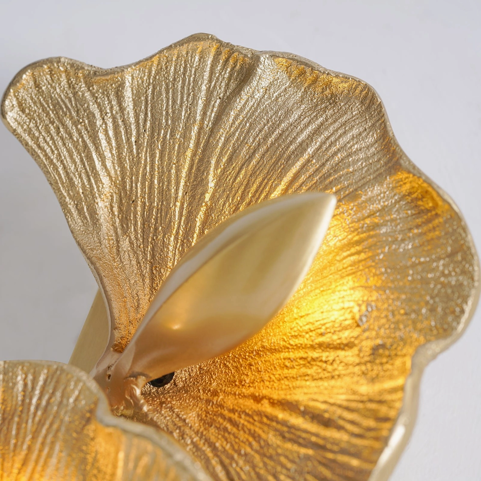 Ginkgo leaf sconce interior design accent lighting botanical wall art modern home