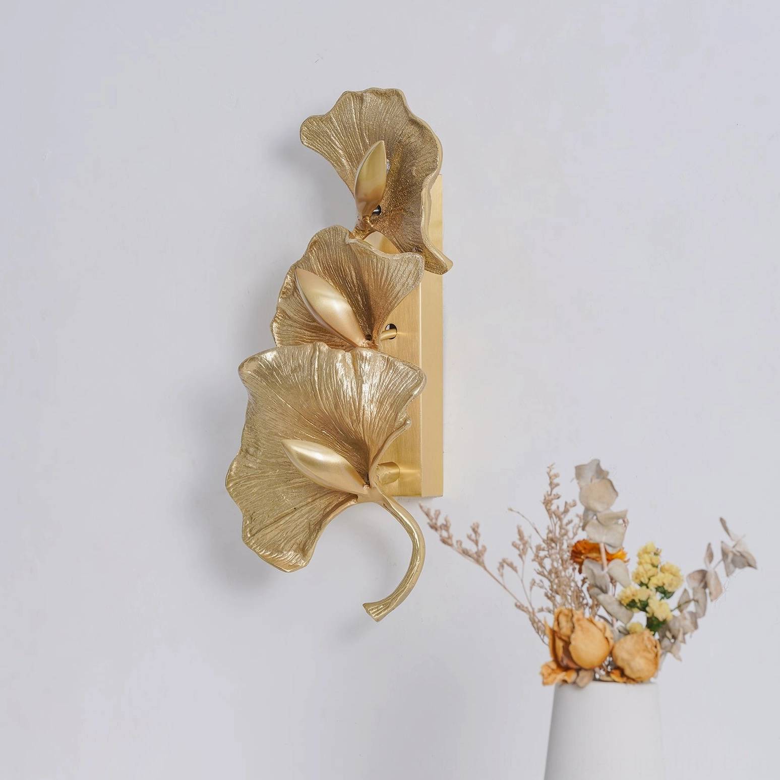 Ginkgo leaf wall lamp botanical inspired design nature meets modern interior lighting