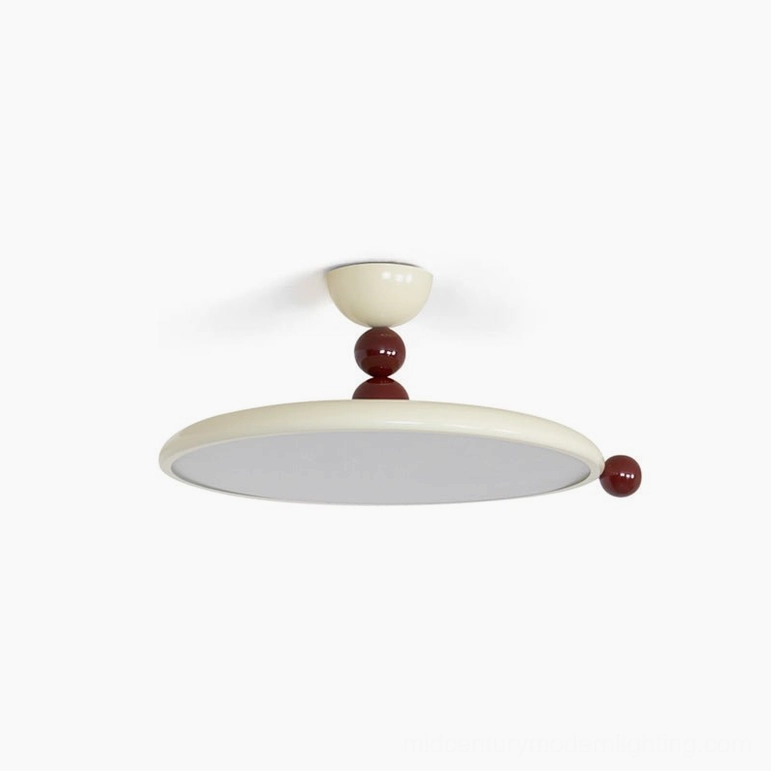 Gino contemporary ceiling light fixture 15.7 inch compact size, beige brown finish warm LED illumination