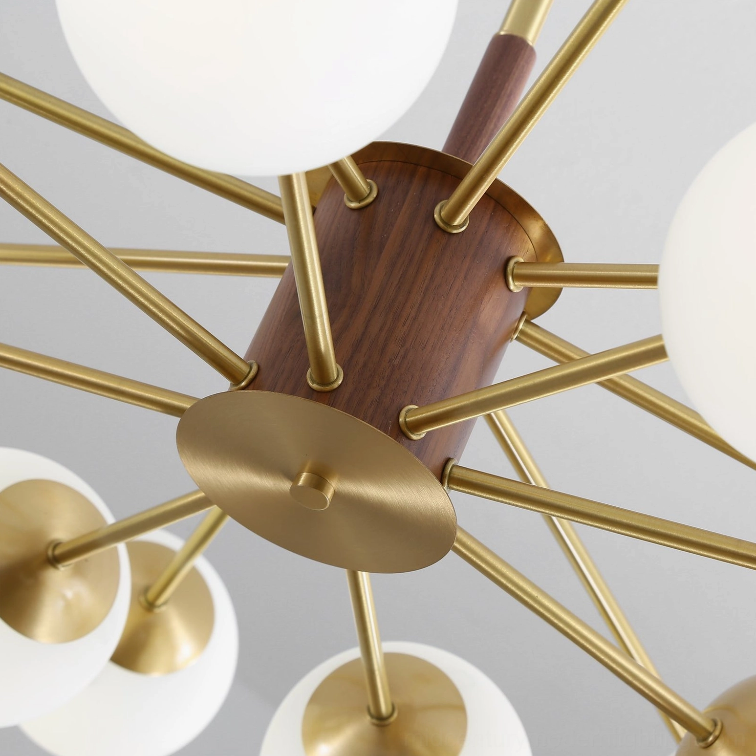 Gino mid-century modern glass globe chandelier 8-head configuration in studio lighting
