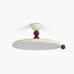Gino modern flush mount ceiling lamp in beige finish, cream-toned lighting fixture against neutral studio background