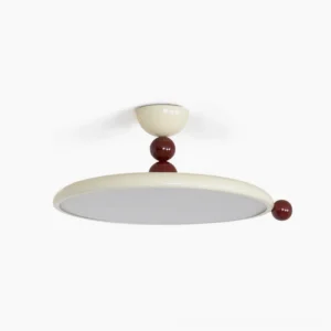 Gino modern flush mount ceiling lamp in beige finish, cream-toned lighting fixture against neutral studio background