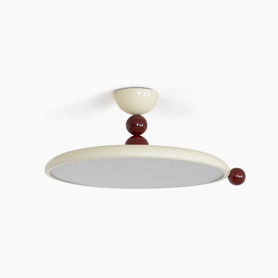 Gino modern flush mount ceiling lamp in beige finish, cream-toned lighting fixture against neutral studio background
