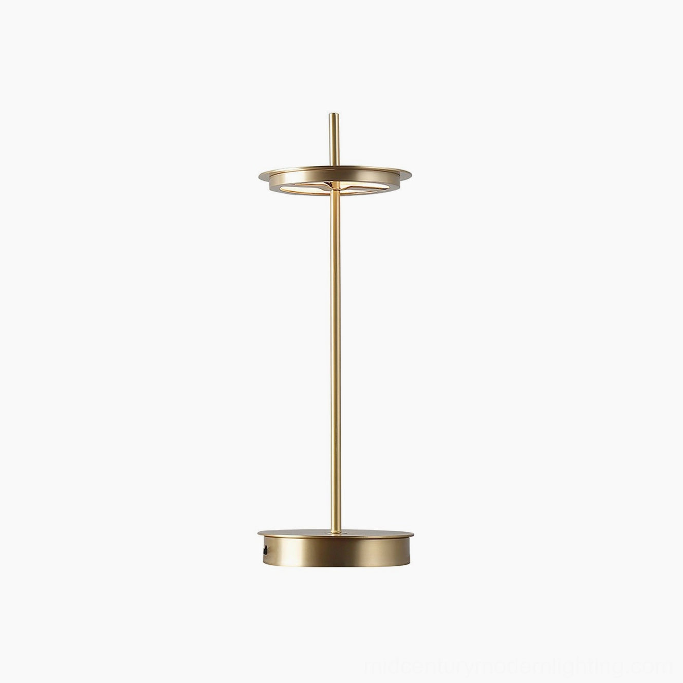 Giulietta polished brass table lamp - complete product view showing mid-century modern iconic design