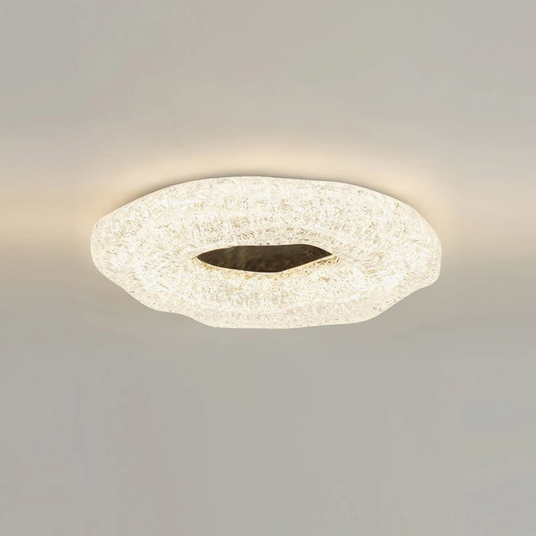 Glacial resin ceiling light black finish - stepless dimming remote control included