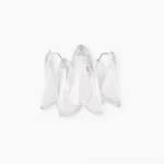 Glacier modern glass wall lamp with frosted white and clear dual-tone petal design, front flat studio view
