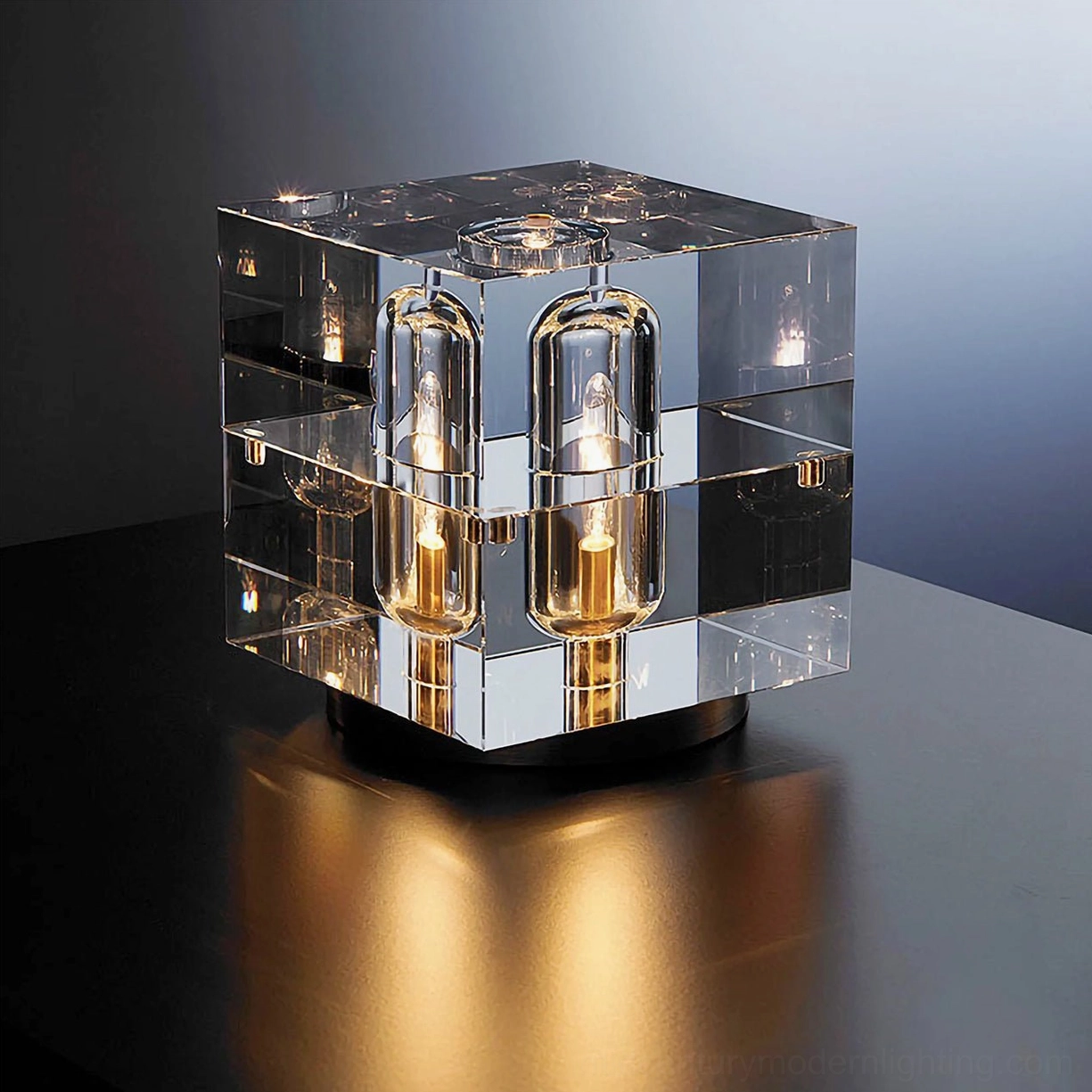 Glacon Cylinder lamp two-layer bulb stack configuration detail photography