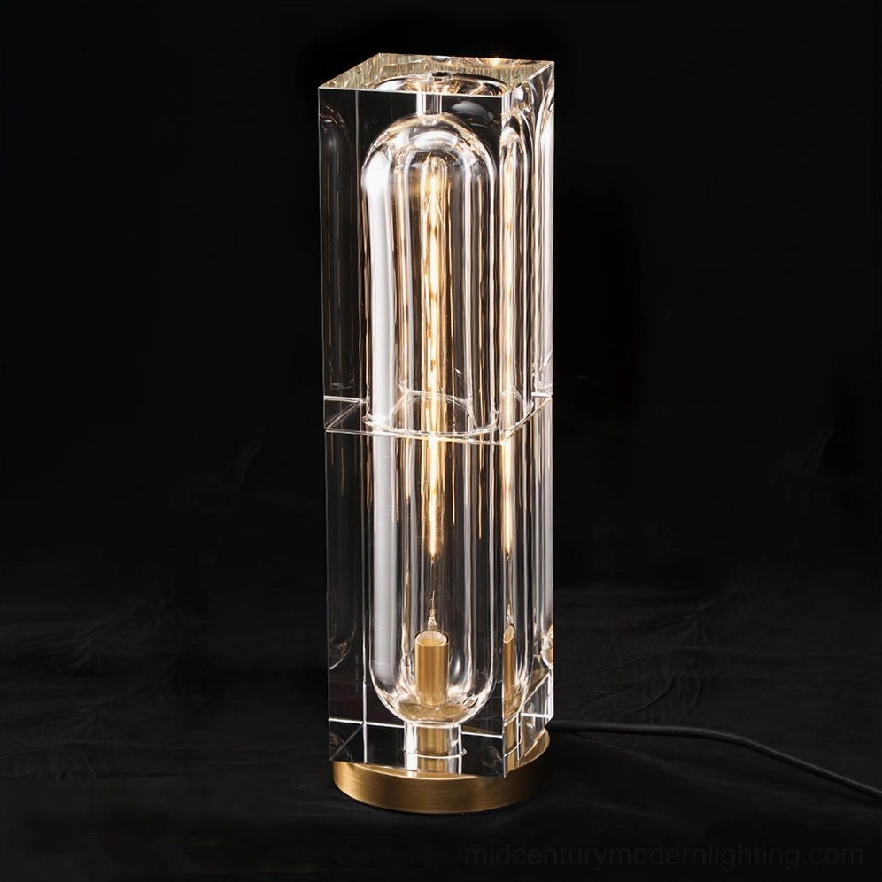 Glacon crystal table lamp minimal background product showcase