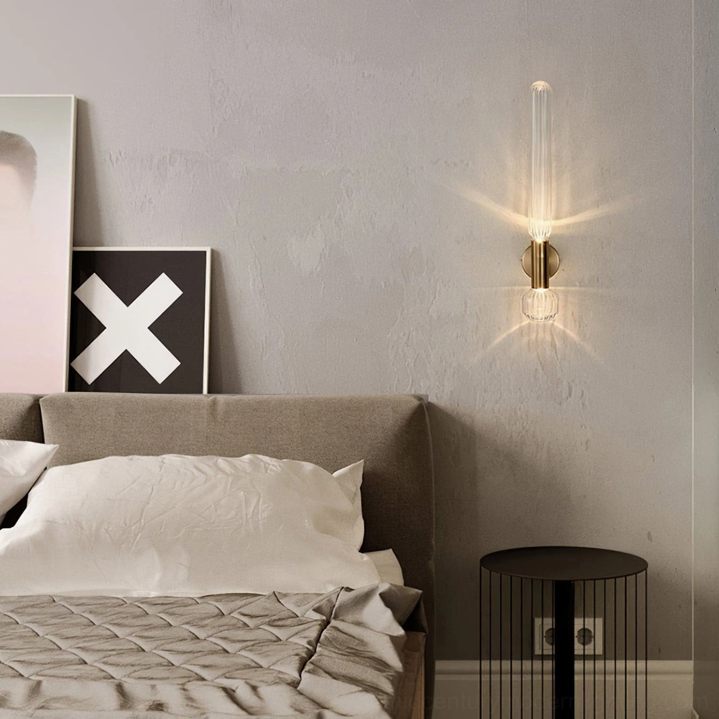 Glaive wall lamp studio photography, minimalist design aesthetic with clean lines and forms