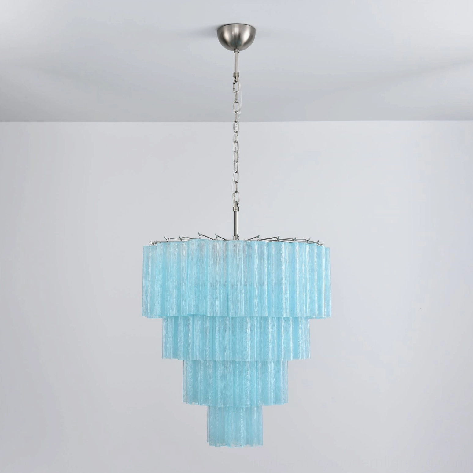 Glass chandelier contemporary living room eclectic interior design aesthetic showcase