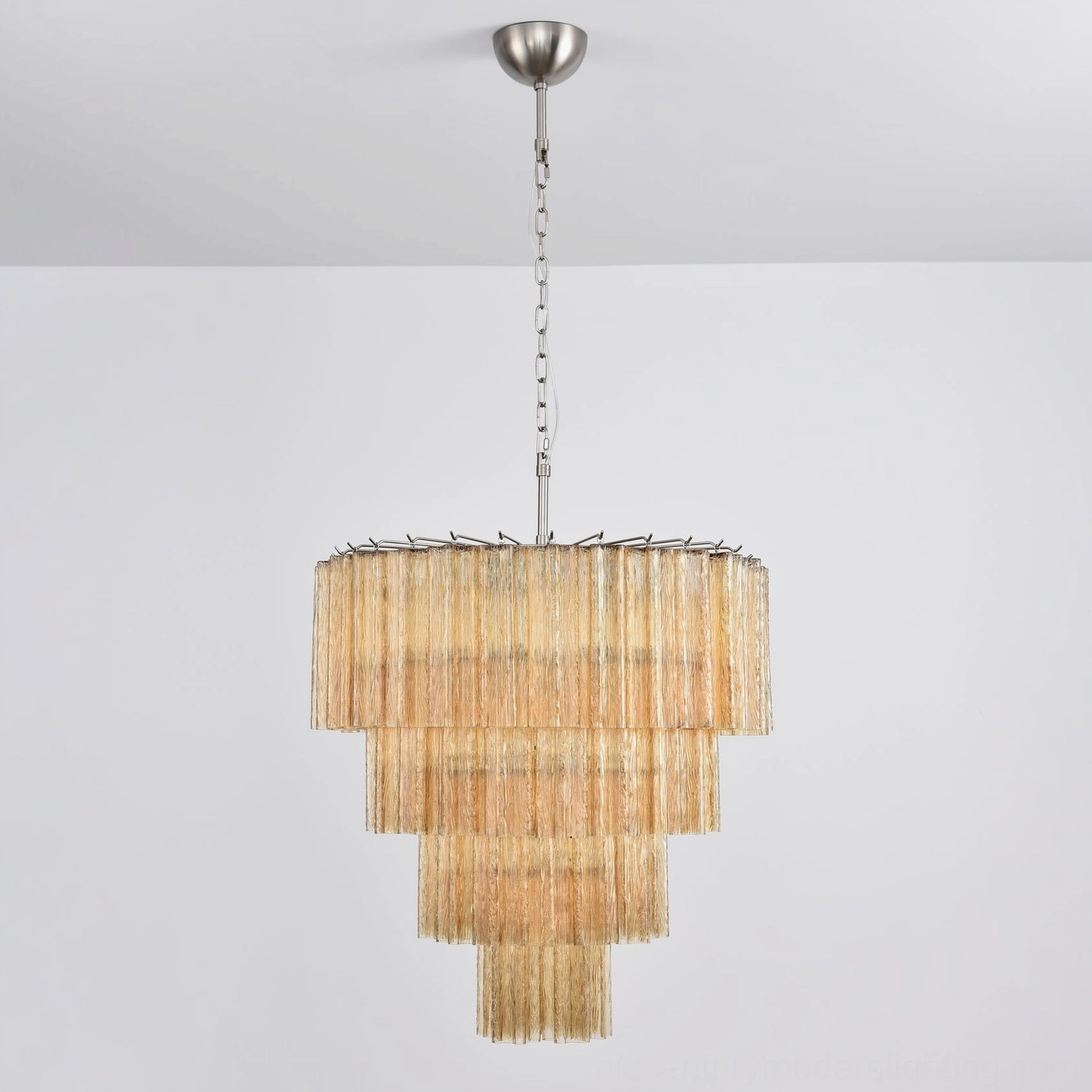 Contemporary glass chandelier stairwell installation architectural sculptural light fixture