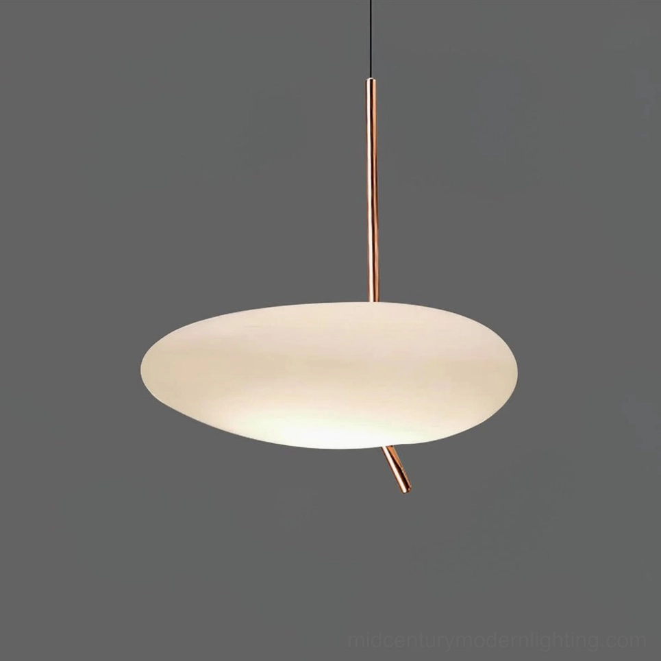 Glass shade pebbles pendant light compact size in refined modern bedroom with premium aesthetics