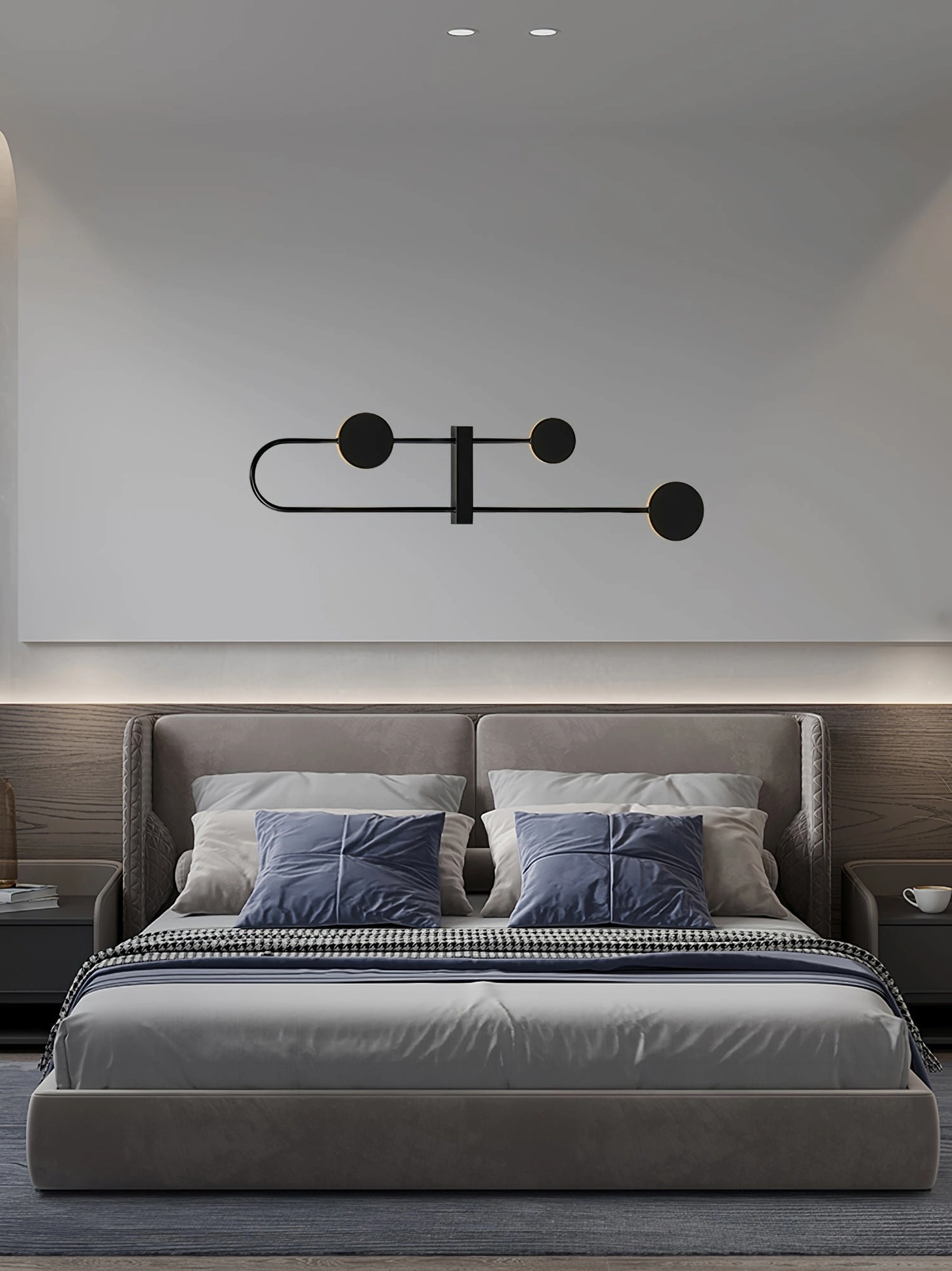 Gold-finish wall sconce with minimalist design aesthetic and contemporary architectural styling