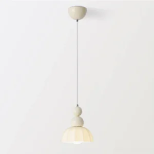Modern gourd bubble pendant lamp with extended suspension rod and E26 E27 bulb base, side view