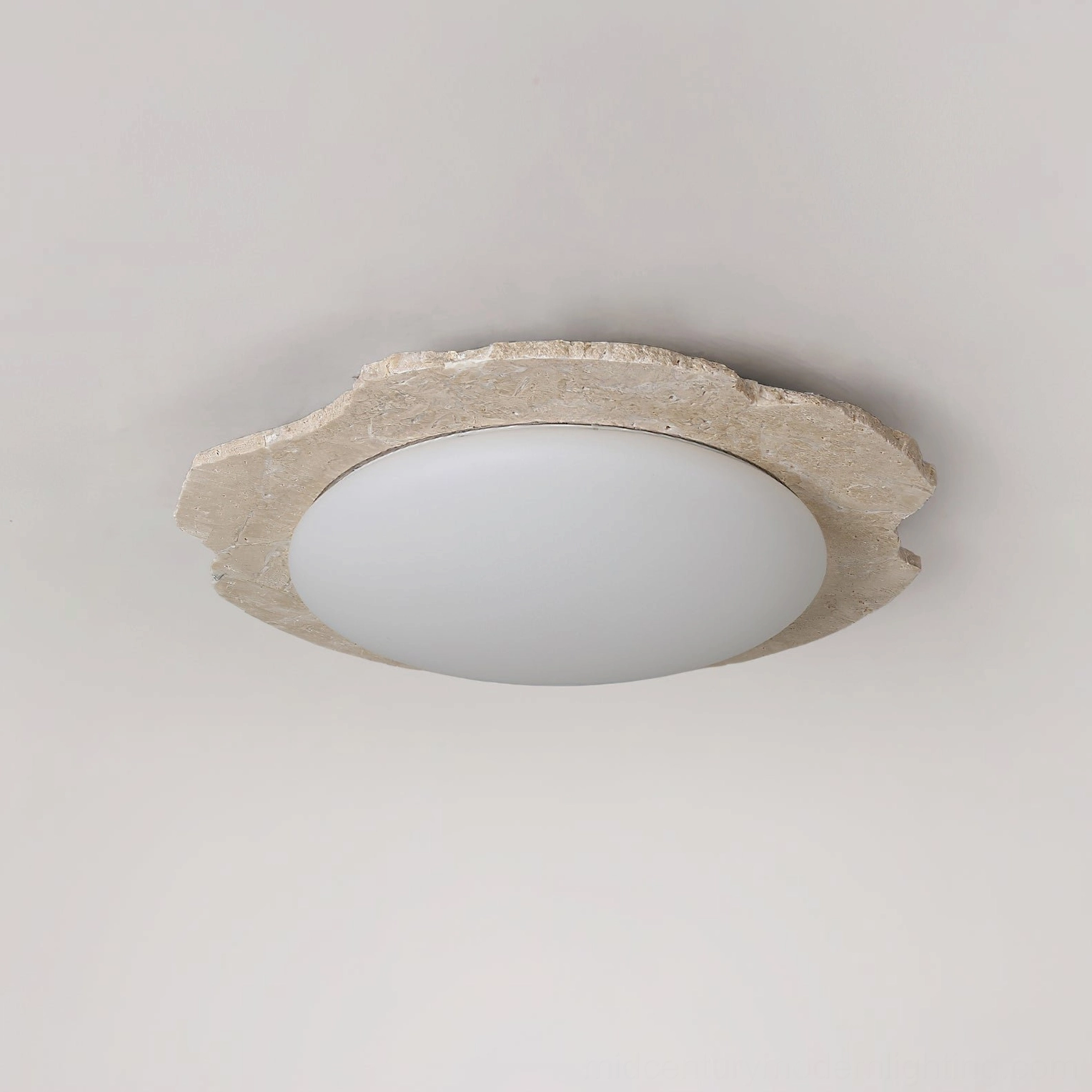 Gracie Travertine Scalloped Ceiling Light - Architectural Detail Shot
