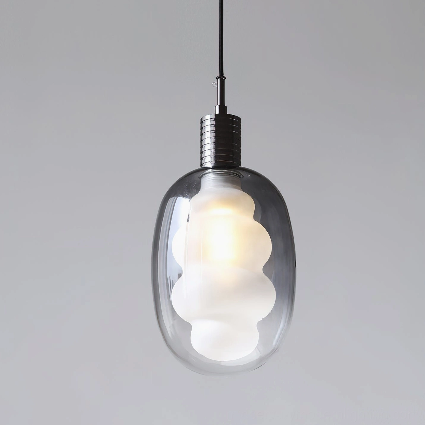 Gradient glass pendant light fixture, multiple color options display, studio lighting showcase