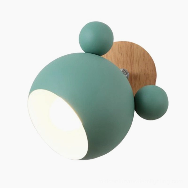 Green mouse wall sconce accent piece modern home office workspace design