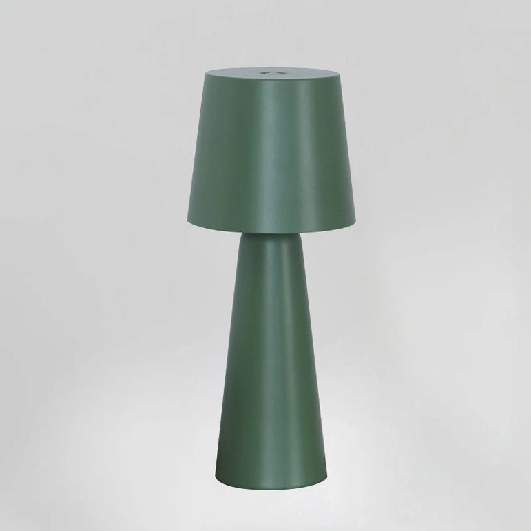 Green matte finish table lamp touch switch two brightness levels contemporary interior
