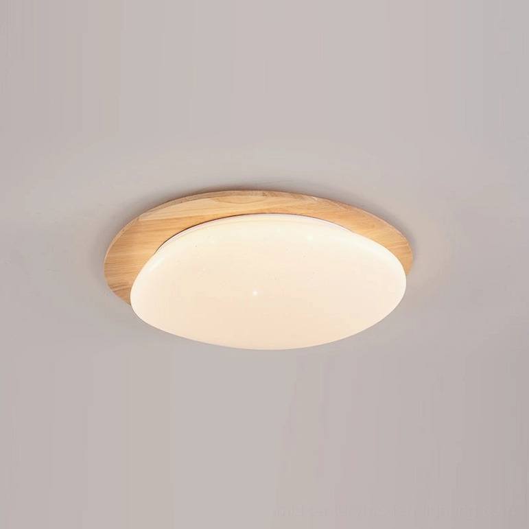 Gregg standard 17.3 inch light natural wood ceiling lamp, 24W triac warm dimming integrated LED