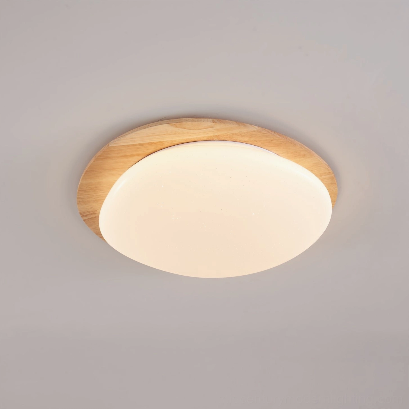 Gregg ceiling lamp with warm glowing frosted glass dome, illuminated integrated LED, smooth curved silhouette