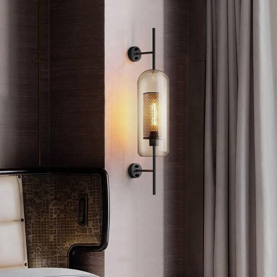 Glass wall sconce pair arranged for entry hallway or accent wall display