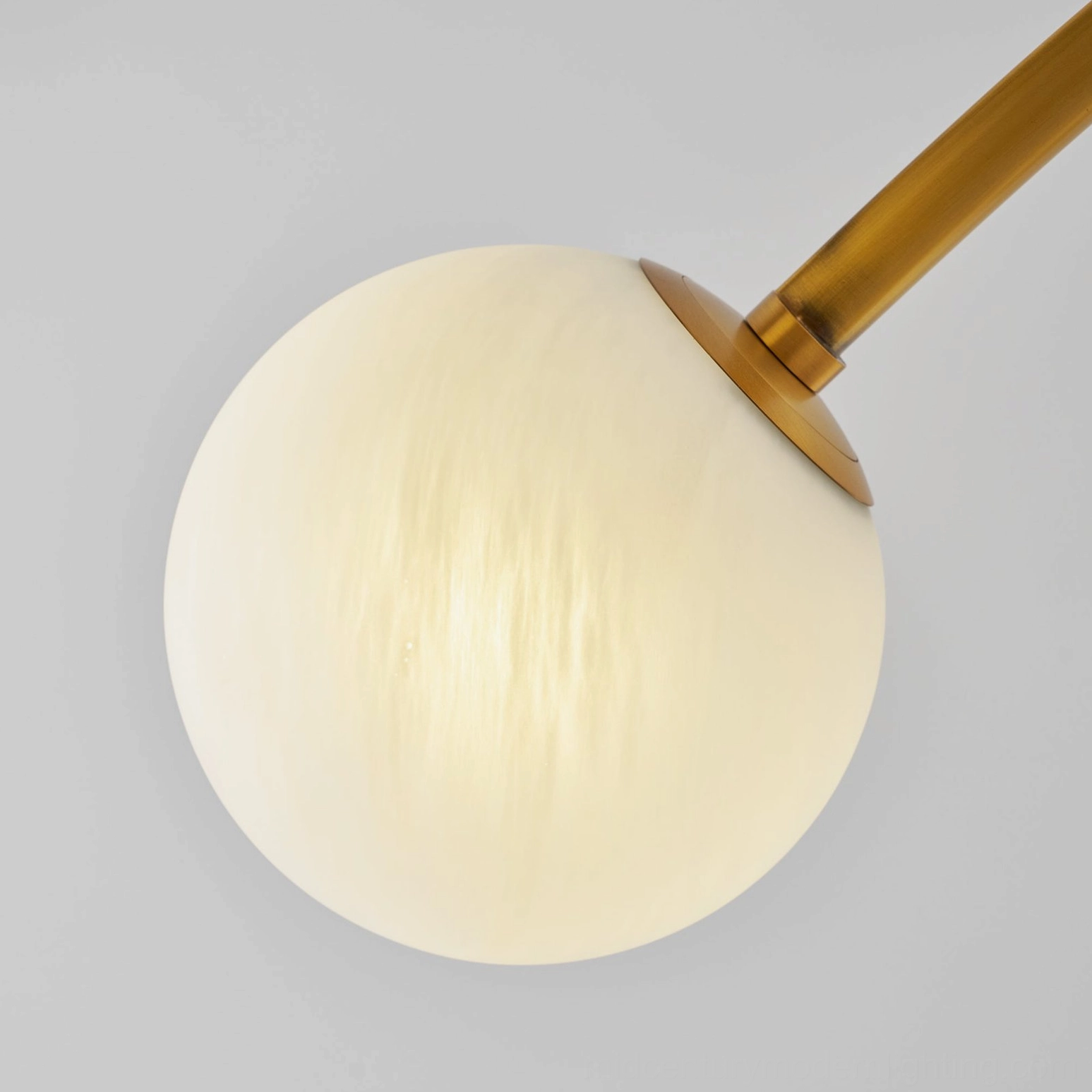 Havana sculptural brass chandelier with 10 glass sphere shades, artistic lighting design